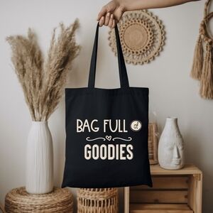 Custom Black Tote Bag Full Of Goodies